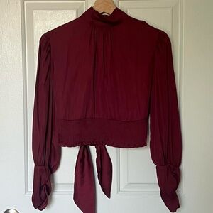 Satin Tie Detail Blouse